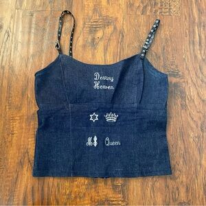 Vintage 90s y2k denim bustier corset like top